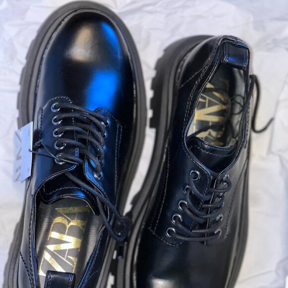 ZARA Black Chunky Sole Oxford - SZ 9/SZ 40!! - Picture 2 of 5